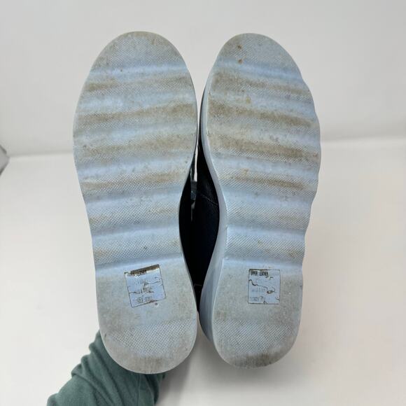 Urban Outfitters Platform Boots 6 Blue Leather Utility Combat Casual Wedge - Picture 7 of 11